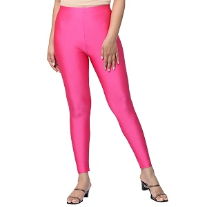 Womens Nylon Shimmer Leggings Ankle Length