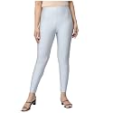 Womens Nylon Shimmer Leggings Ankle Length