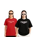 Womens Oversized Cotton Blend Graphic T-Shirt Combo