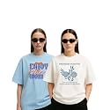 Womens Oversized Cotton Blend Graphic T-Shirt Combo