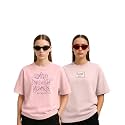 Womens Oversized Cotton Blend Graphic T-Shirt Combo