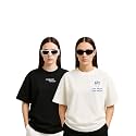 Womens Oversized Cotton Blend Graphic T-Shirt Combo