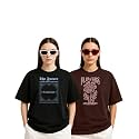 Womens Oversized Cotton Blend Graphic T-Shirt Combo