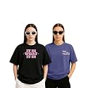 Womens Oversized Cotton Blend Graphic T-Shirt Combo