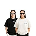 Womens Oversized Cotton Blend Graphic T-Shirt Combo