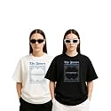 Womens Oversized Cotton Blend Graphic T-Shirt Combo