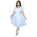 Womens Plus Size Cotton Hakoba A-Line Midi