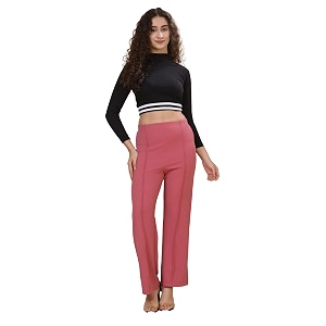 Womens Polycotton Comfort Fit Straight Trousers -