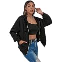 Womens Polycotton Fleece Plain Full-Zip Hooded Winter