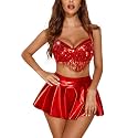 Women’s Rave Festival Outfit Set – Sequin Fringe Crop Top, Metallic Mini Skirt &amp; High-Waist Panty | 3-Piece Dancewear Costume for EDM, Cosplay &amp; Clubwear