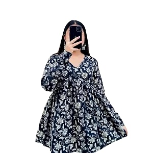 Womens Rayon Floral Printed A-Line Tunic Top