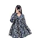 Womens Rayon Floral Printed A-Line Tunic Top