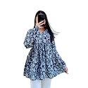 Womens Rayon Floral Printed A-Line Tunic Top