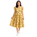 Womens Rayon Floral Printed Midi Dress 
