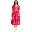 Womens Rayon Floral Printed Midi Dress 