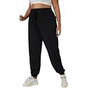 Womens Relaxed Fit Black Track Joggers 