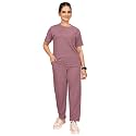 Womens Round Neck Pajamas set in Polyester