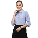 Womens Striped Button Down Shirt Classic Collar
