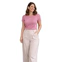 Womens Stylish Ribbed Knit Short Sleeve V-Neck