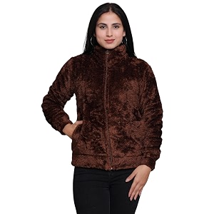 Womens Ultra-Soft Plush Fleece Winter Jacket with