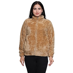 Womens Ultra-Soft Plush Fleece Winter Jacket with