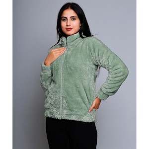 Womens Ultra-Soft Plush Fleece Winter Jacket with