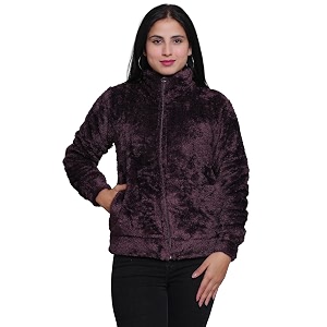 Womens Ultra-Soft Plush Fleece Winter Jacket with