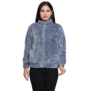 Womens Ultra-Soft Plush Fleece Winter Jacket with