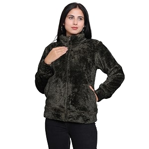 Womens Ultra-Soft Plush Fleece Winter Jacket with