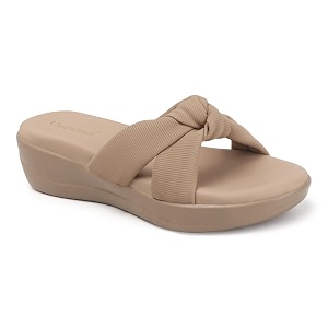 Womens Wedge Slip-On Sandals with Knot Strap