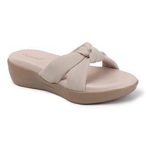 Womens Wedge Slip-On Sandals with Knot Strap