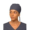 Women’s Working Scrub Cap with Adjustable Elastic Tie-Back – Lightweight, Washable Nursing Cap with Built-in Sweatband