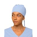Women’s Working Scrub Cap with Adjustable Elastic Tie-Back – Lightweight, Washable Nursing Cap with Built-in Sweatband
