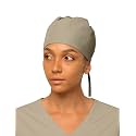 Women’s Working Scrub Cap with Adjustable Elastic Tie-Back – Lightweight, Washable Nursing Cap with Built-in Sweatband