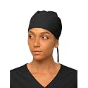 Women’s Working Scrub Cap with Adjustable Elastic Tie-Back – Lightweight, Washable Nursing Cap with Built-in Sweatband