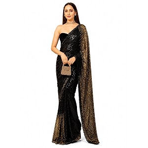Women Sequin Saree with Designer Border Elegant