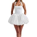 Women Sleeveless Halter Dress Casual Tie up