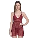 Women Soft Lace Net Above Knee Babydoll