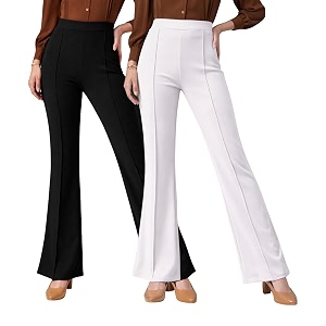 Women Solid Flared Trousers Pack of 2