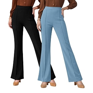 Women Solid Flared Trousers Pack of 2