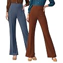 Women Solid Flared Trousers Pack of 2