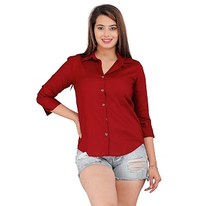 Women Solid Shirt for Office Casual
