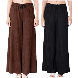 Women Solid Wide Leg Palazzo Pants