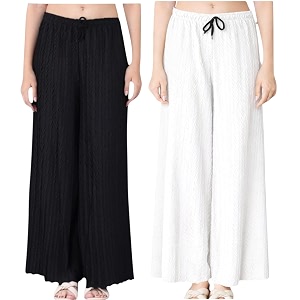 Women Solid Wide Leg Palazzo Pants