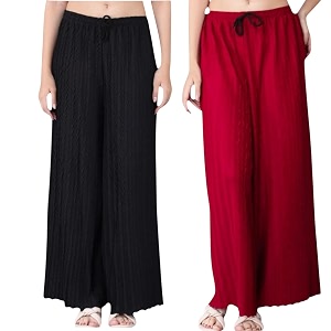 Women Solid Wide Leg Palazzo Pants