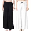 Women Solid Wide Leg Palazzo Pants 