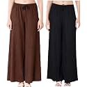 Women Solid Wide Leg Palazzo Pants 