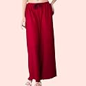 Women Solid Wide Leg Palazzo Pants 