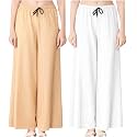 Women Solid Wide Leg Palazzo Pants 