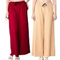 Women Solid Wide Leg Palazzo Pants 